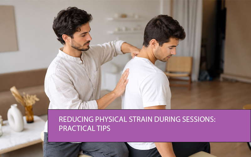 Reducing physical strain during sessions with proper posture and body awareness