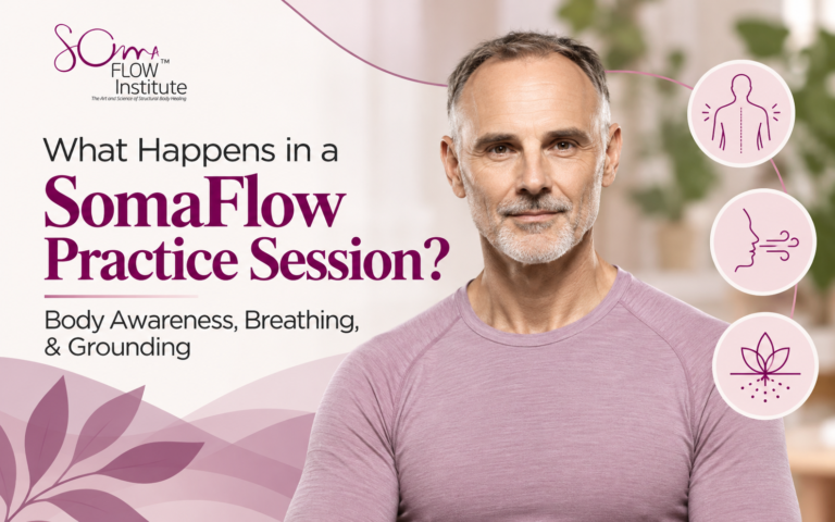 SomaFlow practice session focused on body awareness, breathing, and grounding